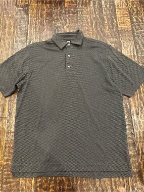 FootJoy Men's black/Grey Textured performance golf Short-Sleeve Polo